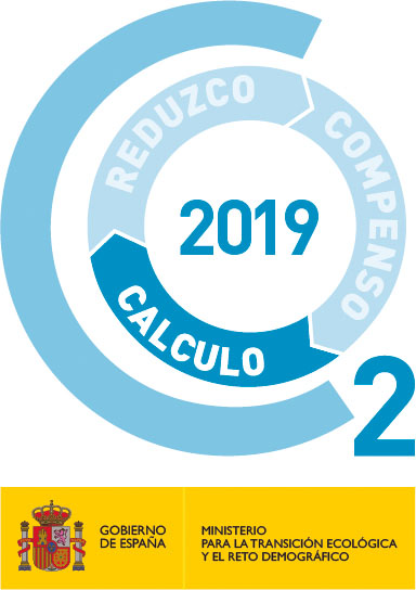 Certificado Calculo Emisiones CO2 2019. Certificado del Ministerio para la Transmisión Ecológica y el Reto Demográfico